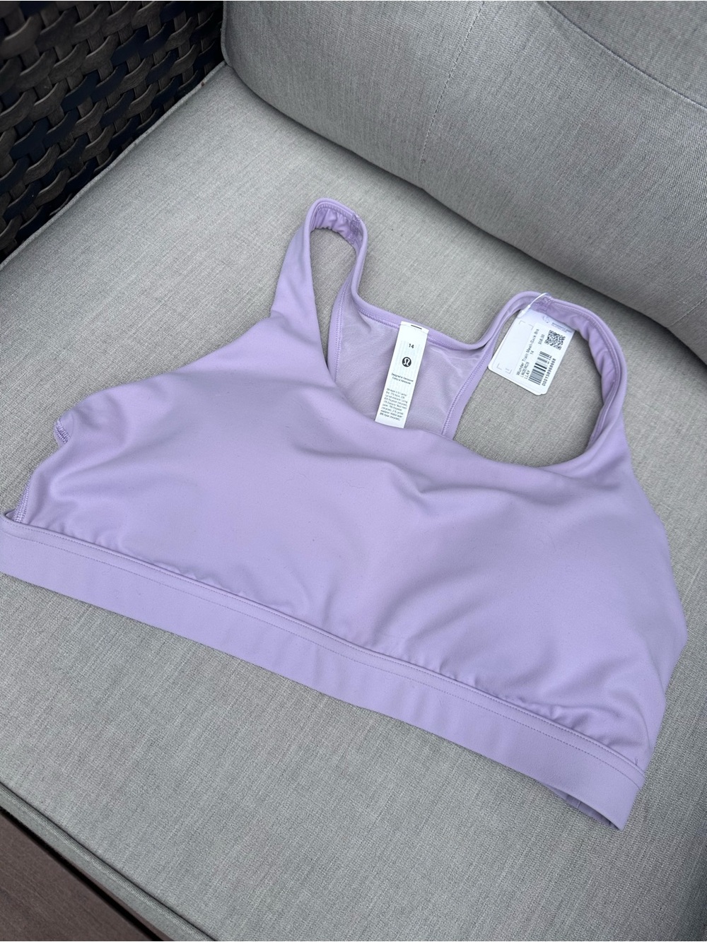 LULULEMON Wunder Train Mesh-Back  Lilac Play Sports Bra size 14 NWT
